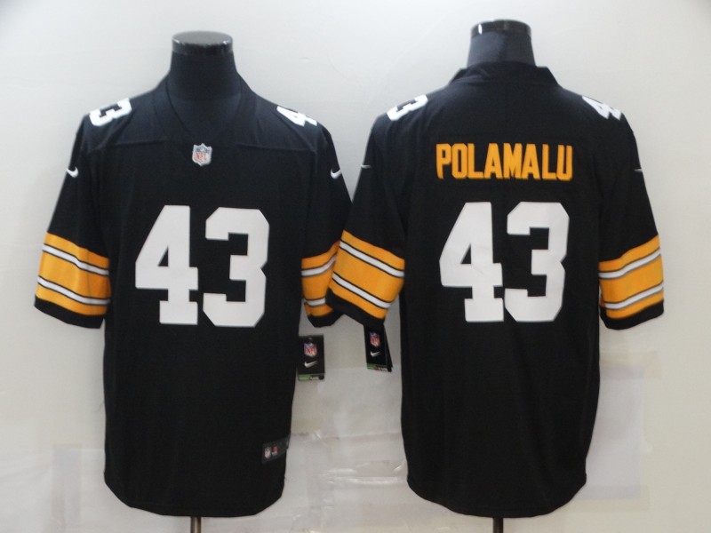 Men's Pittsburgh Steelers #43 Troy Polamalu Black Stitched Jersey